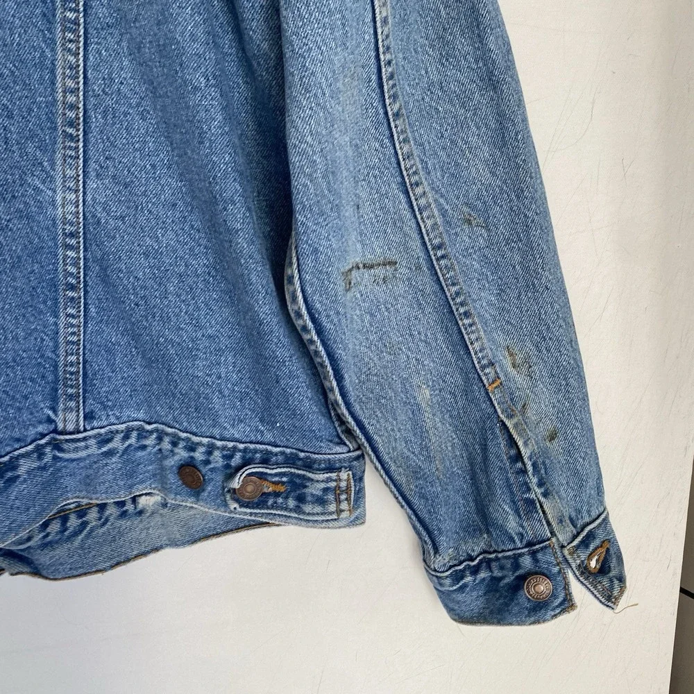 Vintage Levis Jean Trucker Jacket Men XL Made in USA 70508-7112 Y2K Blue Denim